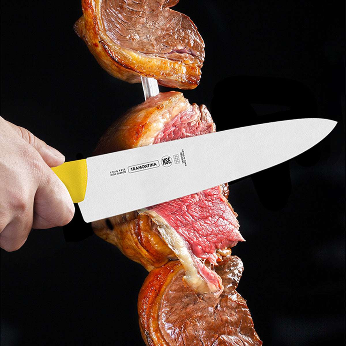 Cuchillo Chef 10 Pulgadas, Mango de Polipropileno Amarillo